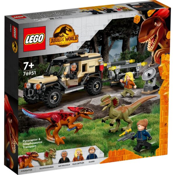 LEGO 76951 lego jurassic world trasporto piroraptor dilofos